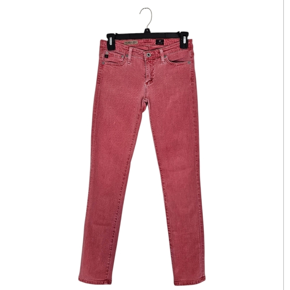 Ag Adriano Goldschmied The Stevie Ankle Slim Straight Low Pink Jeans 25 Preowned